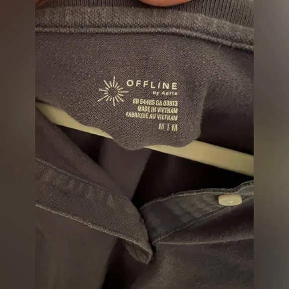 Aerie Offline Blue Cropped Collared Polo Tee Medium - Picture 4 of 7